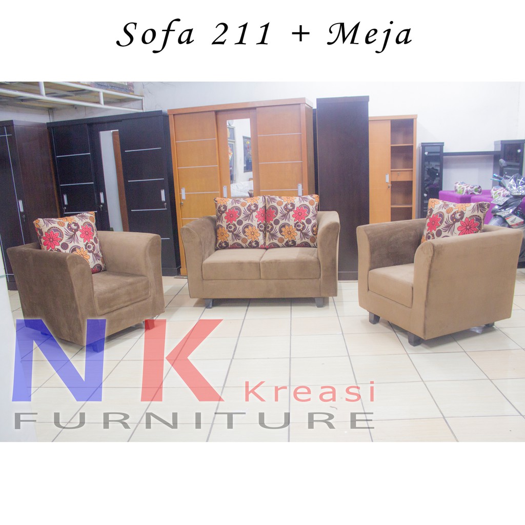 Sofa Tamu Minimalis 211, Bludru ( minimalis mewah ).