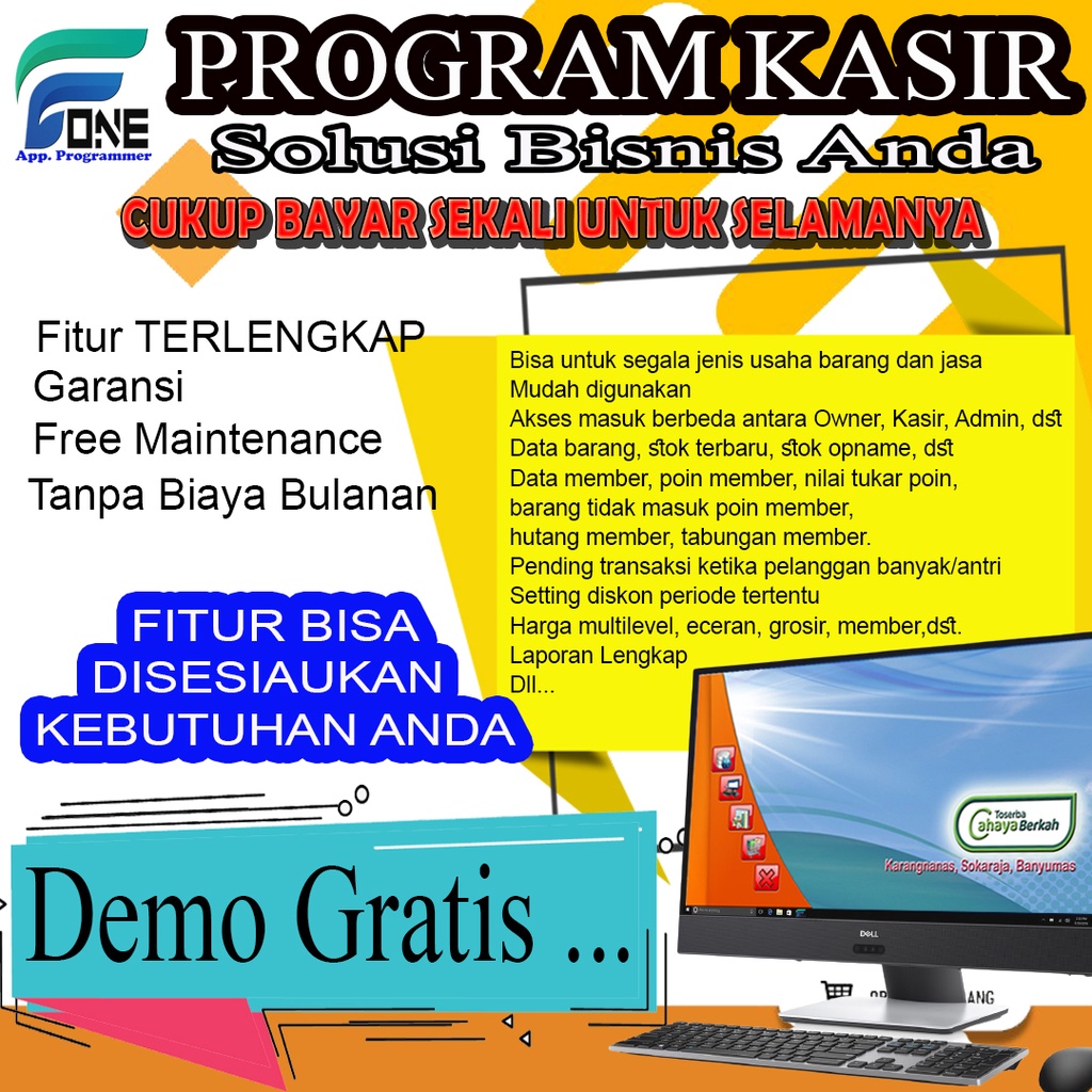 PROGRAM KASIR TOKO APLIKASI KASIR TOKO GROSIR ECERAN Original FULL UNLIMITED AKTIVASI BERGARANSI