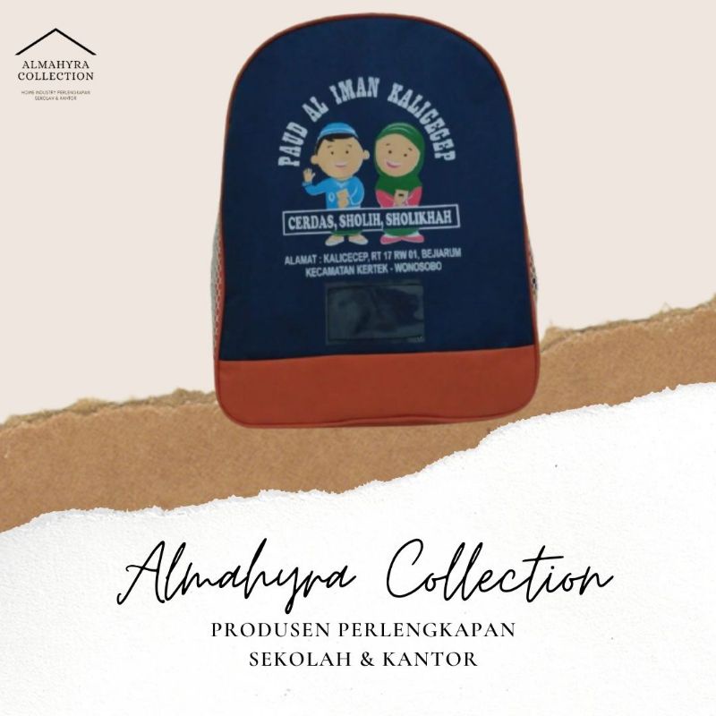 

Tas Ransel Sekolah TK PAUD seragaman custom Nama Sekolah