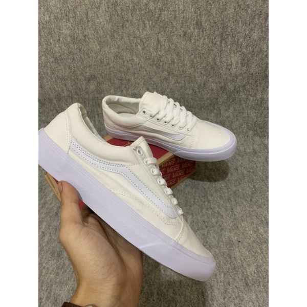 SEPATU V4NSS OLD SKOOL FULL WHITE/OLD SCHOOL PUTIH POLOS