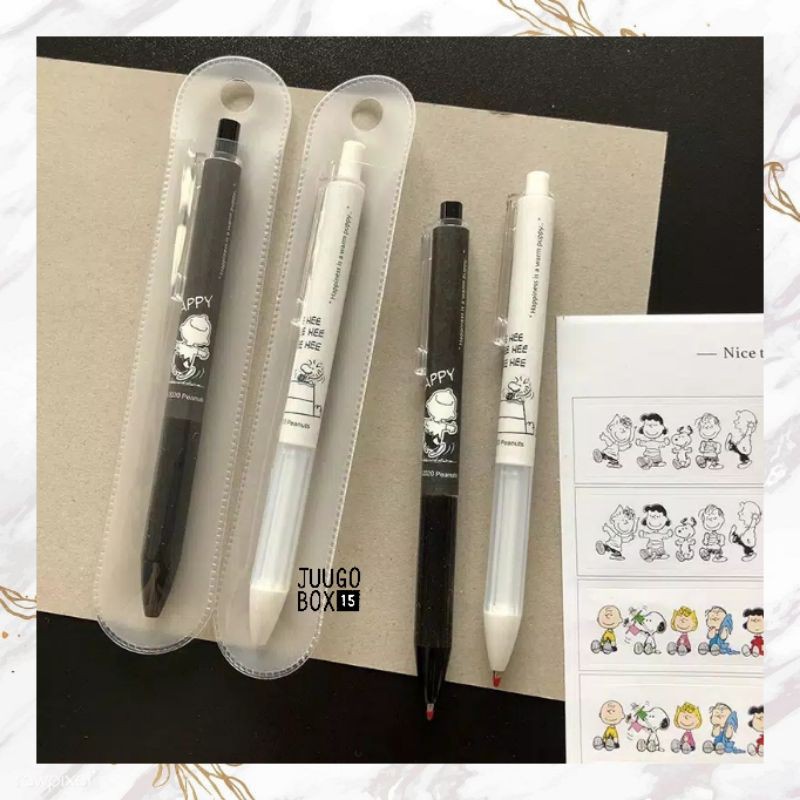 

READY - SNOOPY PEN PULPEN BALLPOINT 0.5 MM BLACK WHITE KARTUN ANJING CUTE DOG