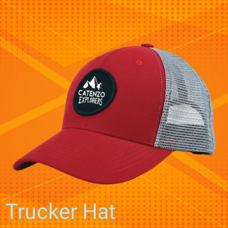 Topi Baseball/Trucker Jaring Distro Pria All Size Merah Abu Original