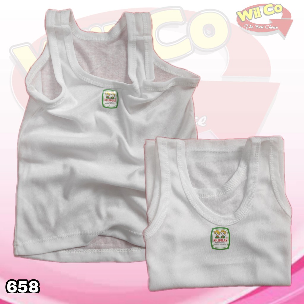 K658 - (Harga Per 1 Potong) SINGLET KAOS DALAM ANAK COWOK PAKAIAN DALAM ANAK NICOLAS USIA 1 - 11 TH