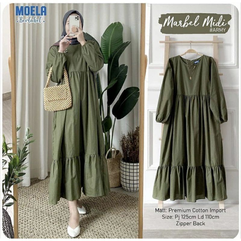 Mola Midi Dress Sabrina Tunik Jumbo Katun Rayon Premium