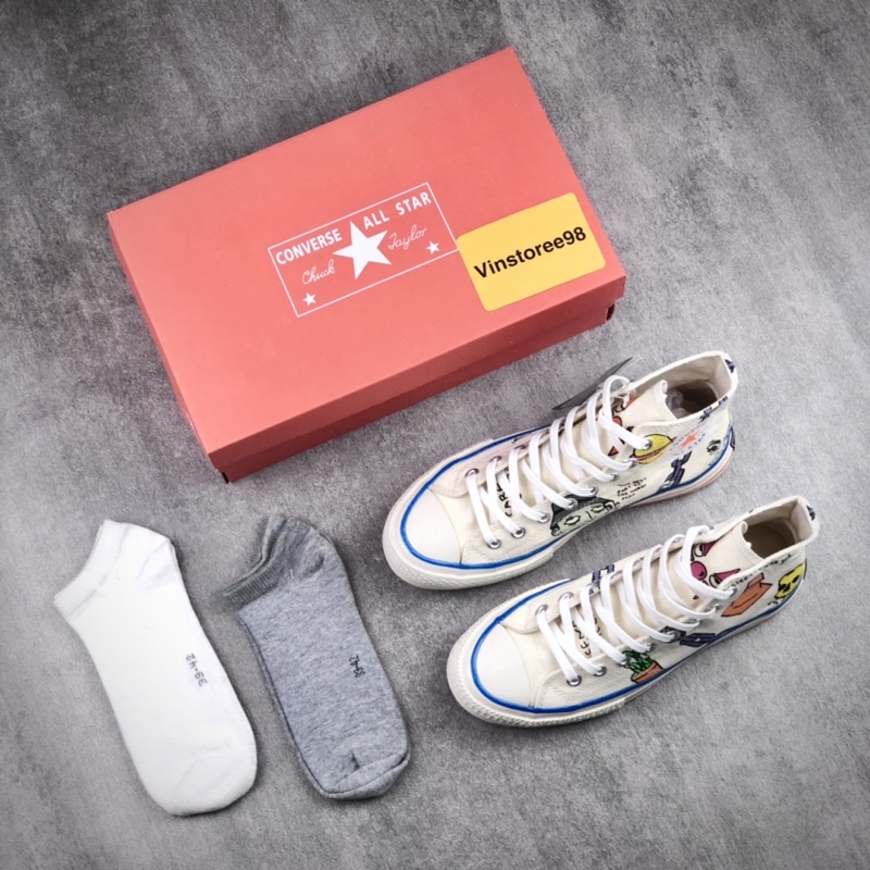 CONVERSE 1970s 70s X CREATOR ARTIST CREAM MOTIF CHARACTER SEPATU SNEAKERS WANITA PREMIUM IMPORT-1