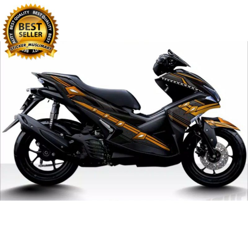 Decal Sticker Aerox motif black gold Full Body