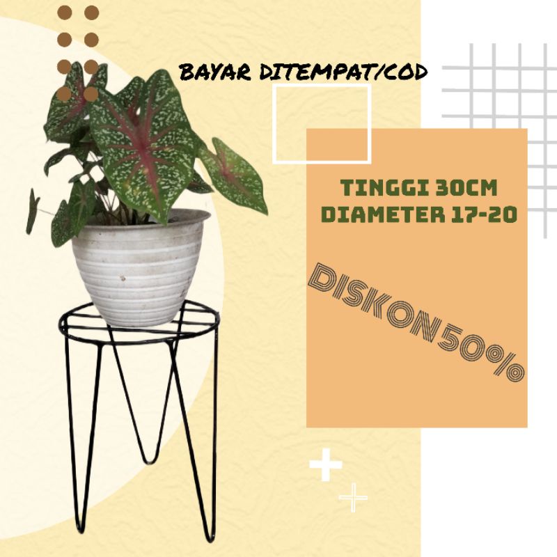 STANDING POT BESI // RAK BUNGA / POT BUNGA / RAK / PERLENGKAPAN RUMAH / TANAMAN HIAS HIDUP (BAYAR DI