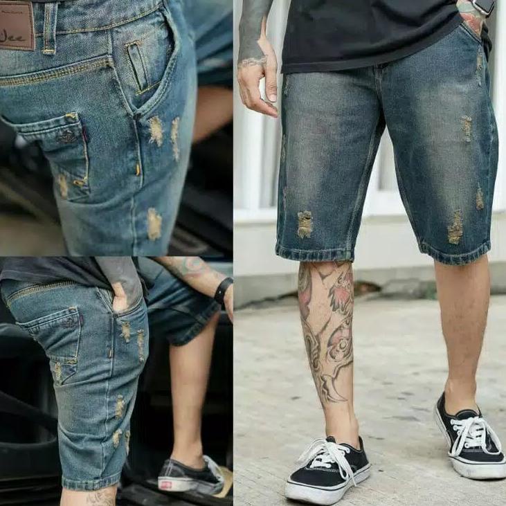 ⚡️Original⚡️ Fashion Pria - Celana Pendek Pria Levis Motif Sobek Original Distro Bandung NEVERSLEEPS