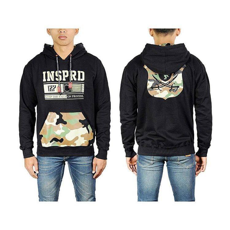 JAKET INSPIRED 27 | CAMO SHIELD HOODIE BLACK