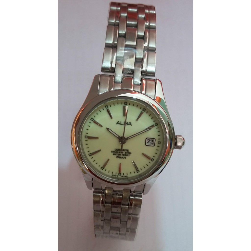 ALBA Ladies AXT861 Lumibrite Dial Jam Tangan Wanita ORIGINAL AXT861X1 Stainless Bisa Couple