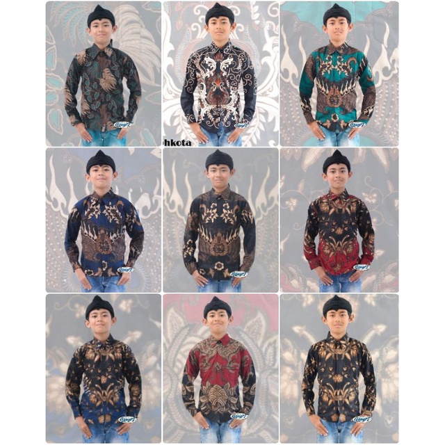 Kemeja batik anak laki-laki termurah lengan panjang umur 2-12th best seller