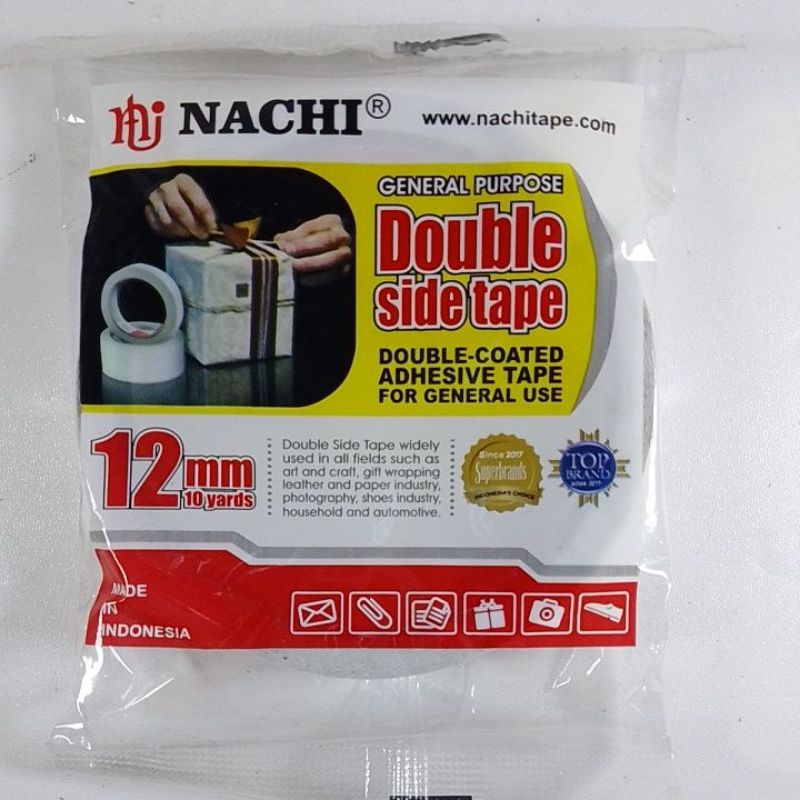 

Isolasi/Solasi/Solatip Double Side Tape/Bolak Balik Nachi 12 mm/ 0,5 " Inch