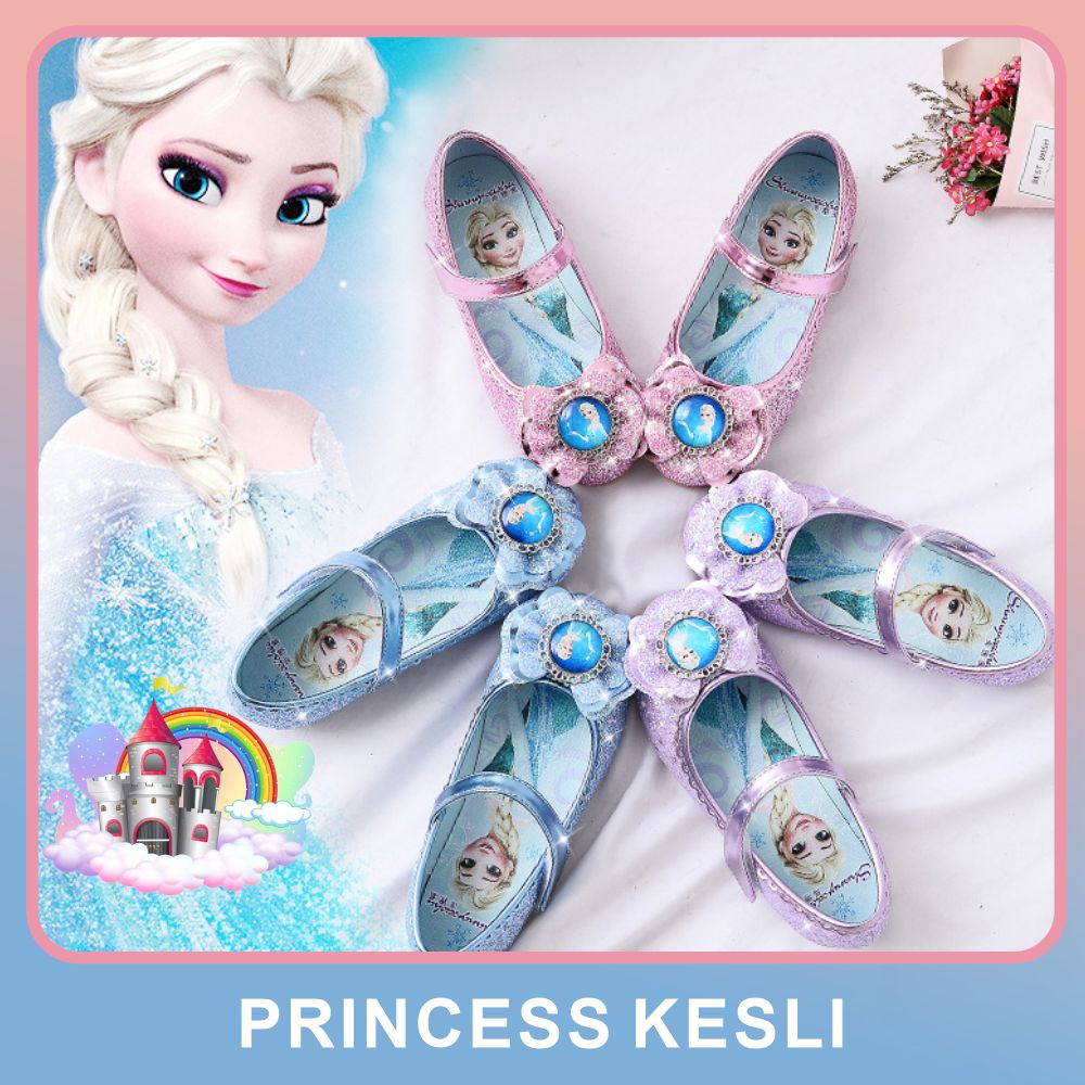 [PRINCESS KESLI] SIZE(25-32) Sepatu pesta FROZEN ELSA Anak perempuan/sepatu princess party anak cewek import/kado ulang tahun anak perempuan sepatu Berkilau