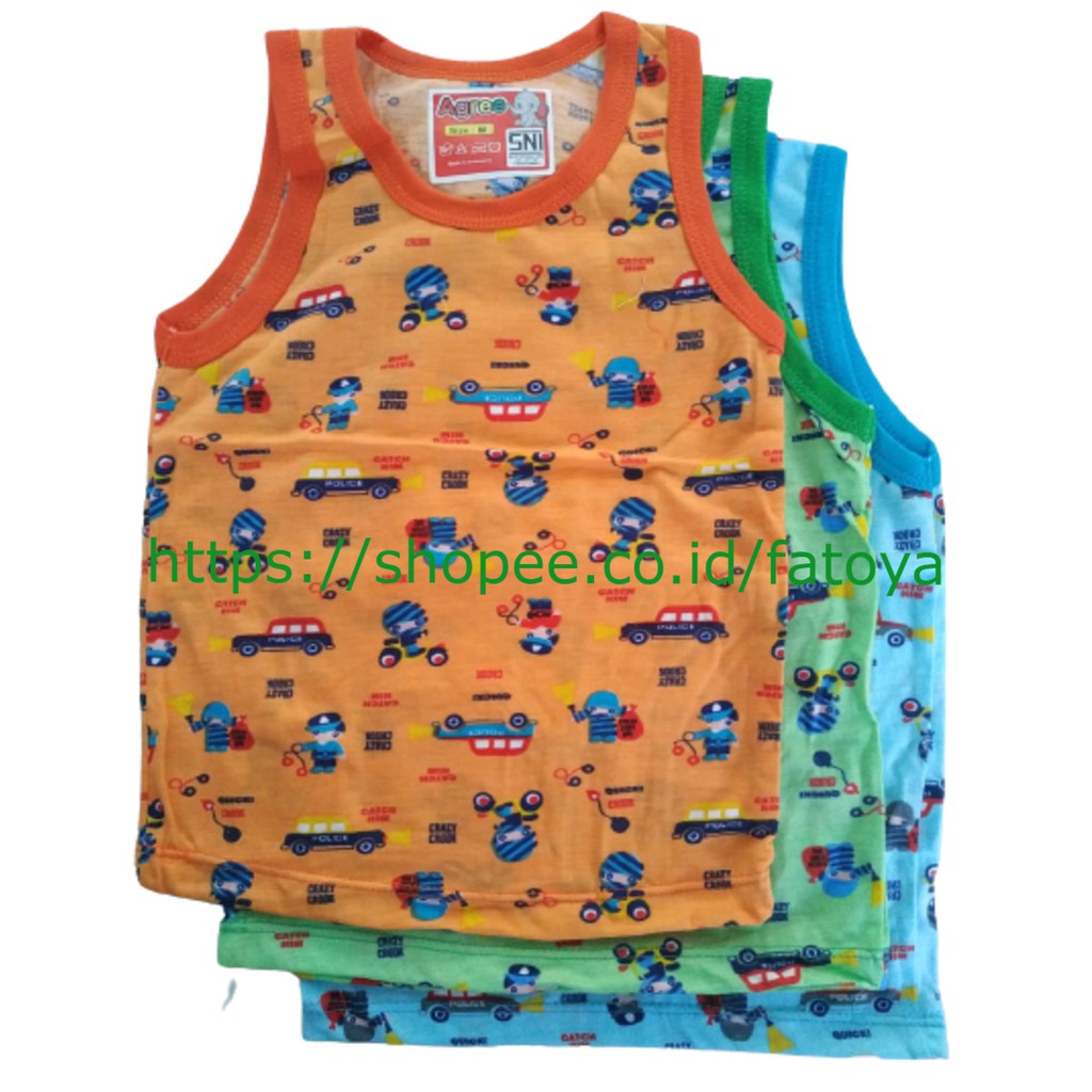 (6 PCS) AGREE Kaos Singlet Anak bayi Motif-J
