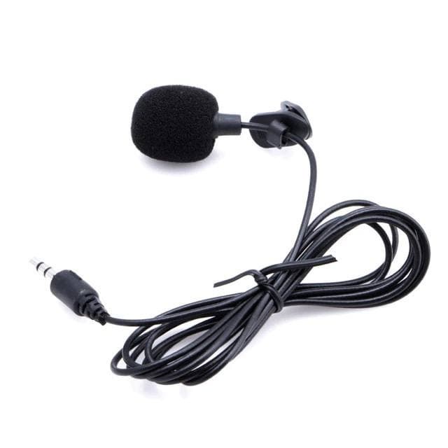 Audio Clip ON Mic Mini Portabel Jack 3.5 mm Silver Platted Panjang Kabel 1,5 Meter