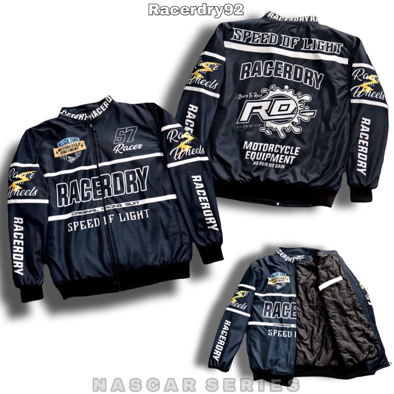 Jacket motor NASCAR RACING VARSITY BIRU Size L