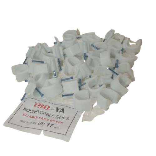 Klem Kabel 17 mm Plus Paku Beton Cable Clips 17 mm 1 Pack