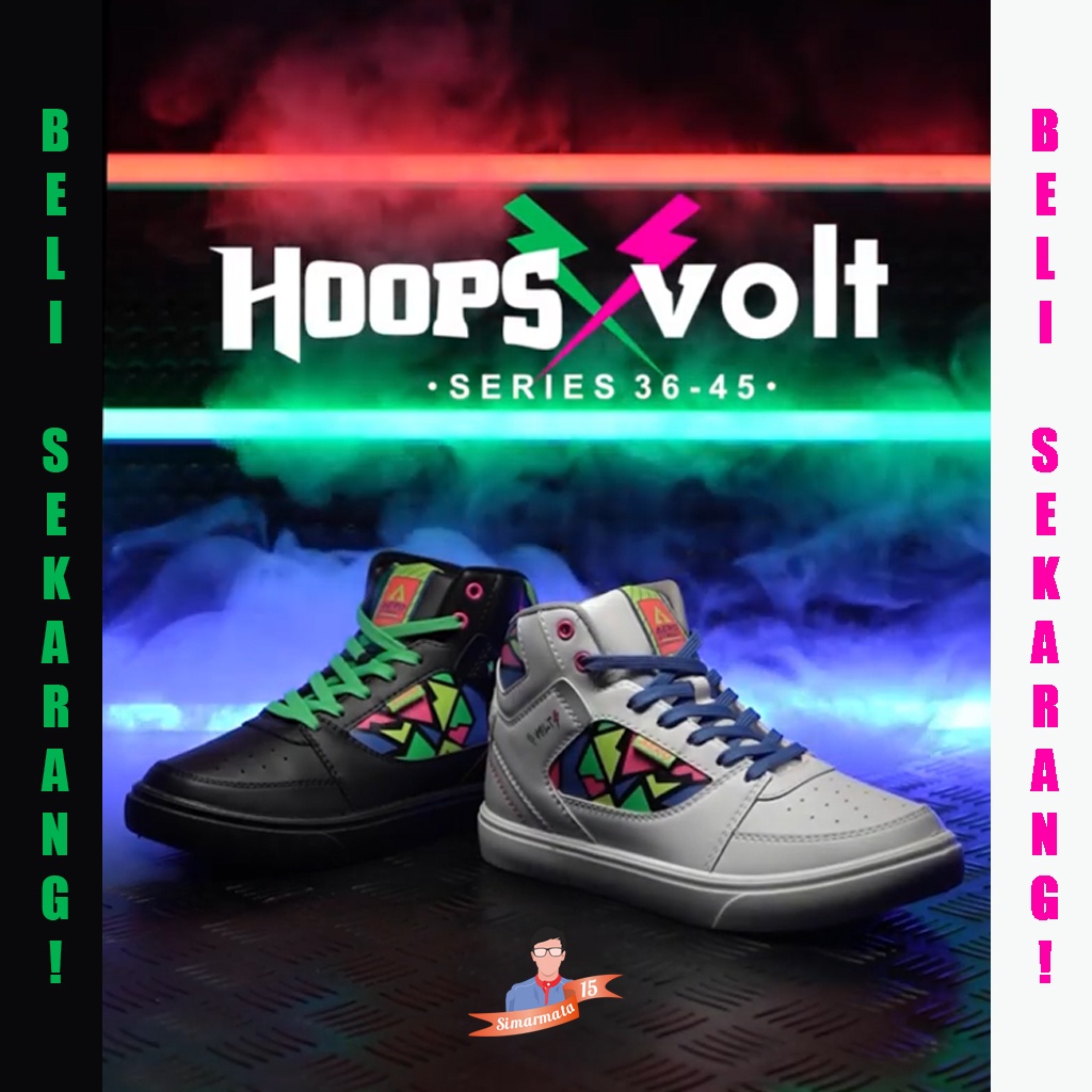 Aerostreet Hoops X Volt Hitam & Putih Size 36-45 Limited Edition