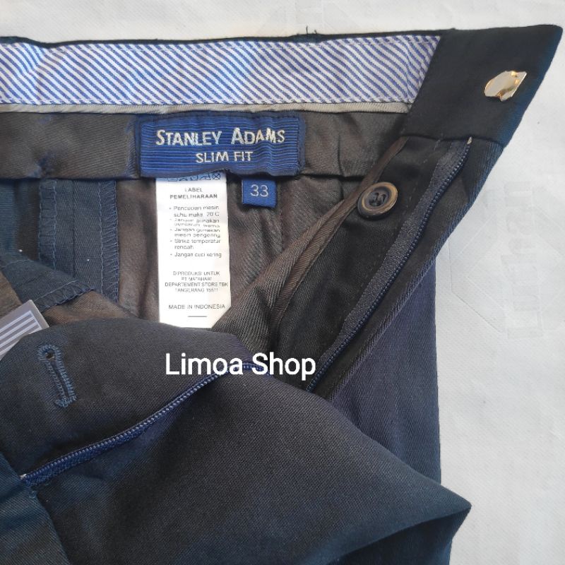 Celana Chino STANLEY ADAMS Slimfit BIru Gelap Bahan Stretch / Melar SA 24