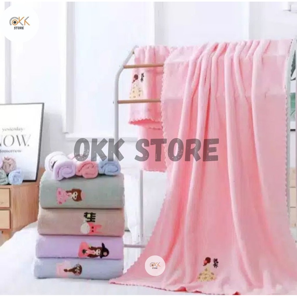 Handuk Mandi Dewasa Bahan Micro Lembut Ukuran Jumbo 70x140cm / Handuk Jumbo/ Handuk Polos