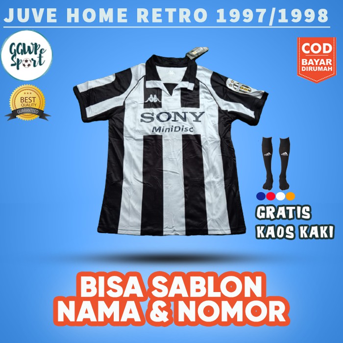 JERSEY RETRO JUPPENTUSS HOME 1997 1998 KUALITAS JAMINAN TERBAIK GRATIS KAOS KAKI