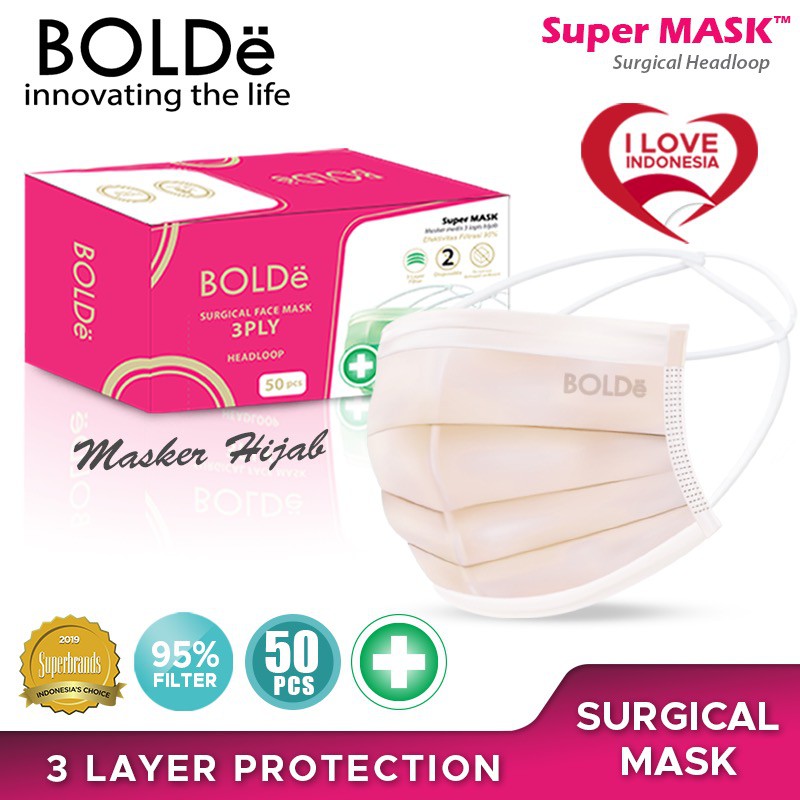 BOLDe Surgical Mask Hijab Kemenkes RI  masker Medis