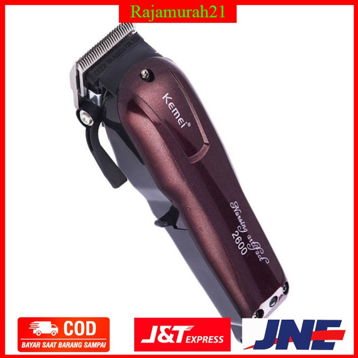 Kemei Alat Cukur Elektrik Hair Trimmer Shaver - KM-2600 - Red - 7BHX02RE