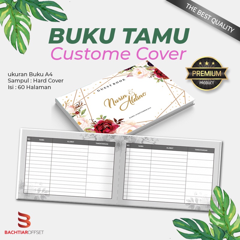 

Buku Tamu, Guest Book Hard Cover Custome Acara Pernikahan, Seminar, dll