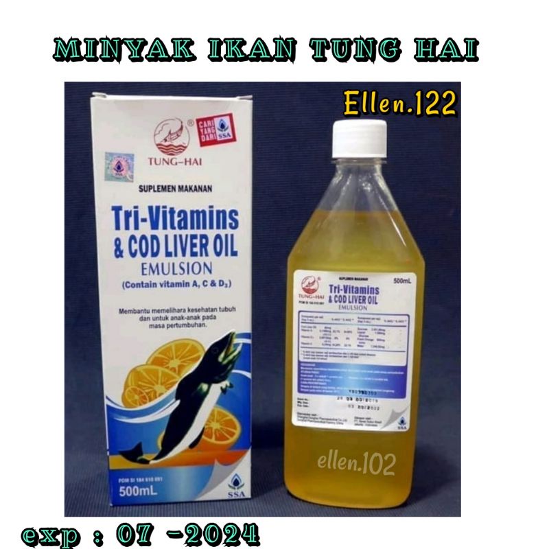 MINYAK IKAN TUNG HAI - TRI VITAMINS - COD LIVER OIL EMULSION
