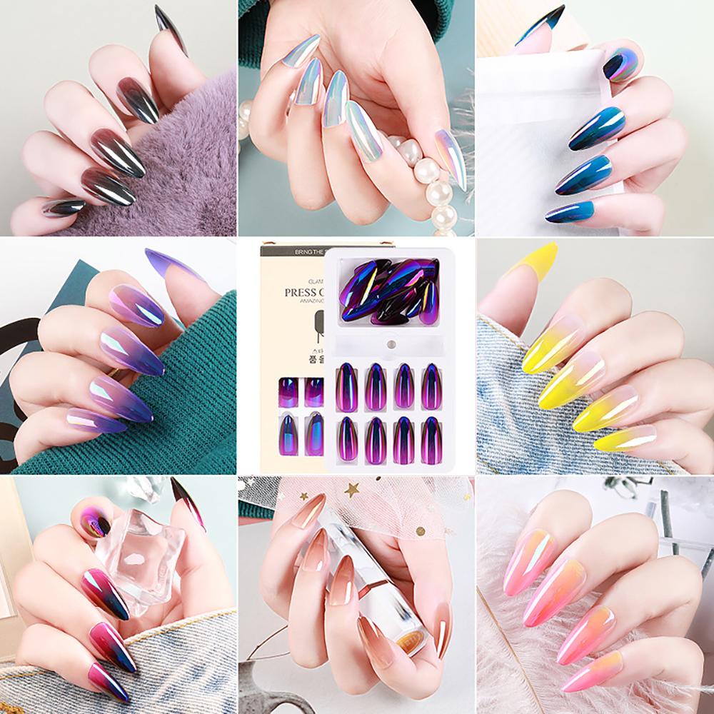 AUGUSTINA Tips Kuku Palsu Agustinina Reusable DIY Press on Nails Detachable Mixed Size Manicure