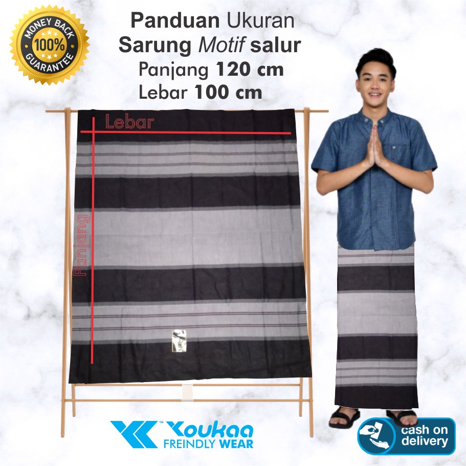 Sarung Sholat Pria Dewasa Motif Tenun Garis Salur Youkaa