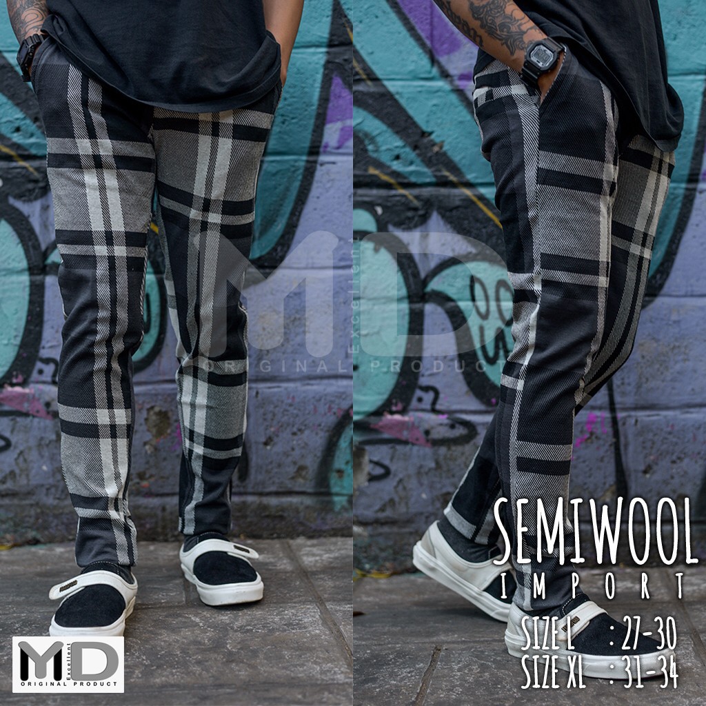  GESER Celana  Tartan  Pants Original  Myd Wall Premium Hype 