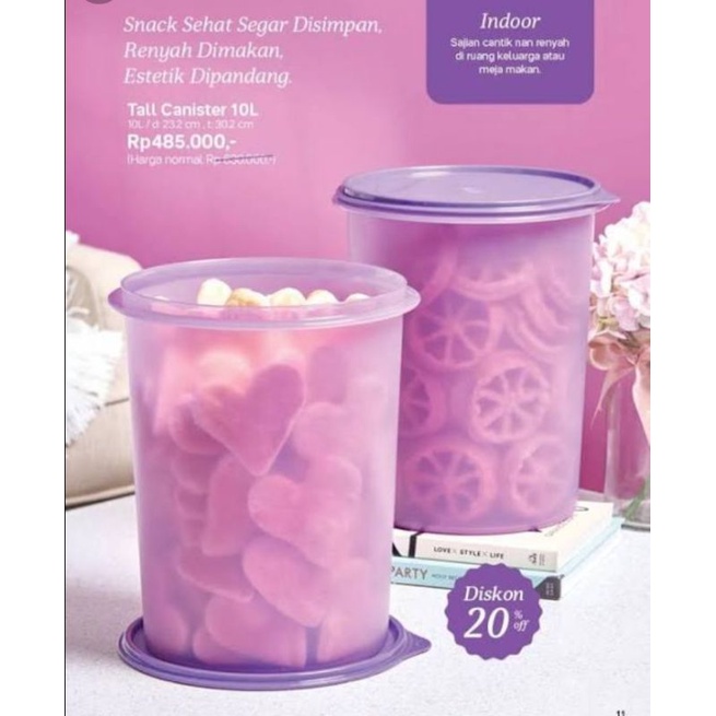 Toples Krupuk Tupperware / Tall canister 10L Tupperware