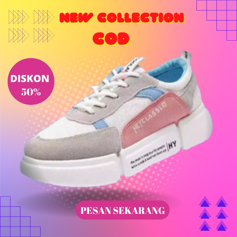 Sepatu Sneakers Wanita Imprt Korea Ulzzang Tali Sepatu Wanita Jalan Cewek Remaja Terbaru Kekinian Tr
