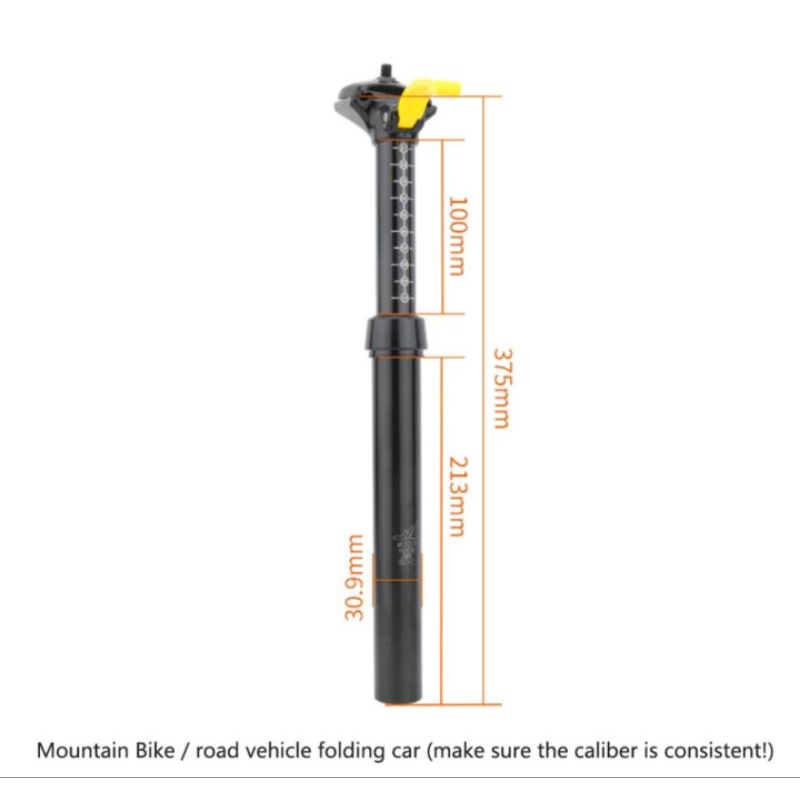 Zoom Seatpost Dropper Size 30.9mm dengan Adaptor Sleeve 31.6mm Seatpost Hidrolik Sepeda 31.6 mm