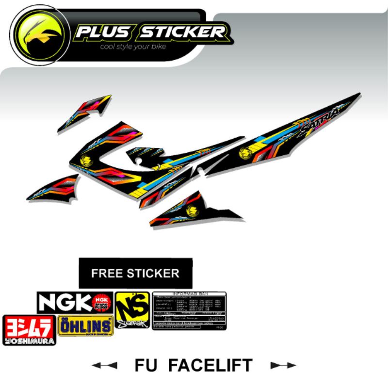 Stripping Variasi satria Fu facelift/Fu FL 2014-2015 motif Thailook