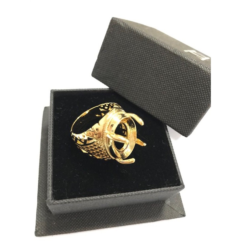 Cangkang /Rangka Cincin Pria Model Jala Warna Gold Import Murah