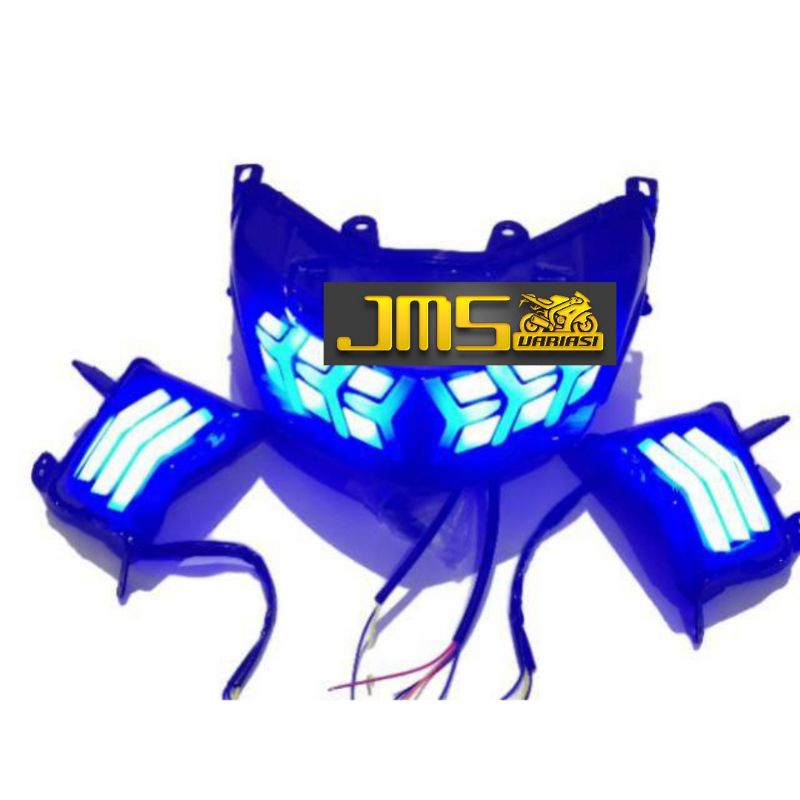 lampu stoplamp plus sen lamborghini putih biru merah nmax old nmax lama