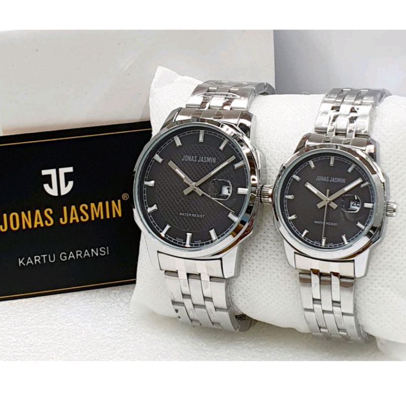 (Cod) Jam Tangan Couple Analog Jonas Jasmin JJ3103 Rantai Pasangan / Fashion Couple