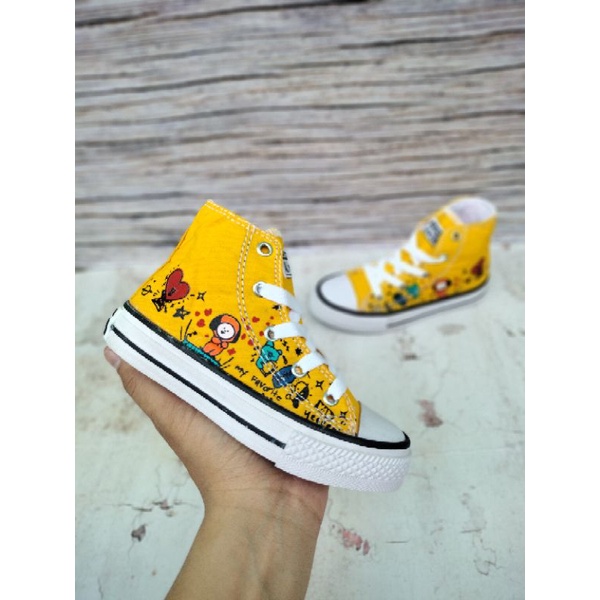 SEPATU ANAK CONVERSE BT21 YELLOW PREMIUM HIGH QUALITY CONVERSE ANAK KARAKTER