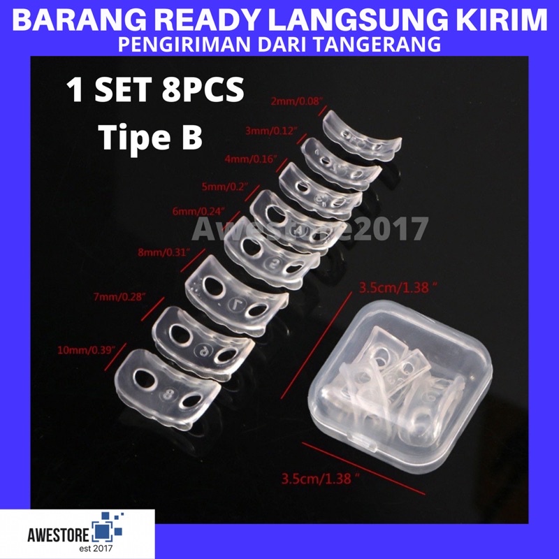 1 SET 8 PCS PENGGANJAL CINCIN RING ADJUSTER SIZER PENGECIL UKURAN CINCIN DENGAN MINI BOX