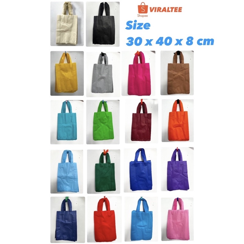 

Tas Goodie Bag Spunbond 30x40 cm / Totebag Polos Kain Sponbond untuk Belanja ( Spunbound / Spoundbond / Spundbond ) Tote Bag Souvenir Pernikahan Berkat Hajatan