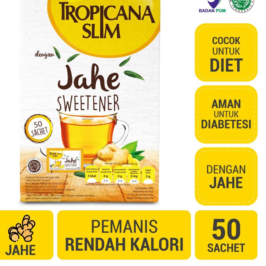 

Big Sale Tropicana Slim Sweetener Jahe 50 sch - Pemanis untuk Bantu Batasi Gula