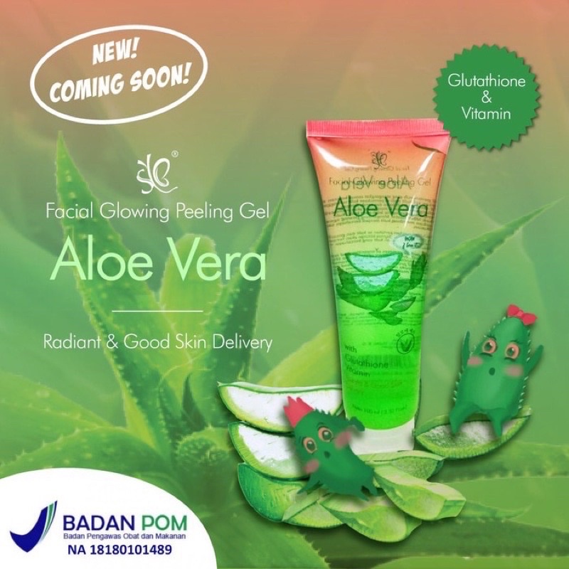 SYB FACIAL GLOWING PEELING GEL ALOEVERA CHARCOAL SNAIL &amp; MILK PEELING WAJAH ALOE VERA BPOM 130 ML