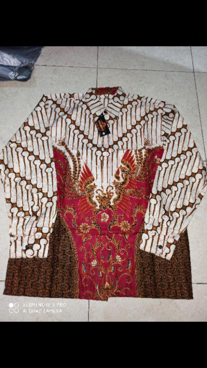 Couple Batik Keluarga Sragam Keluarga  Sania Ruffle Batik Couple Motif Garuda Merah Jaya. Batik