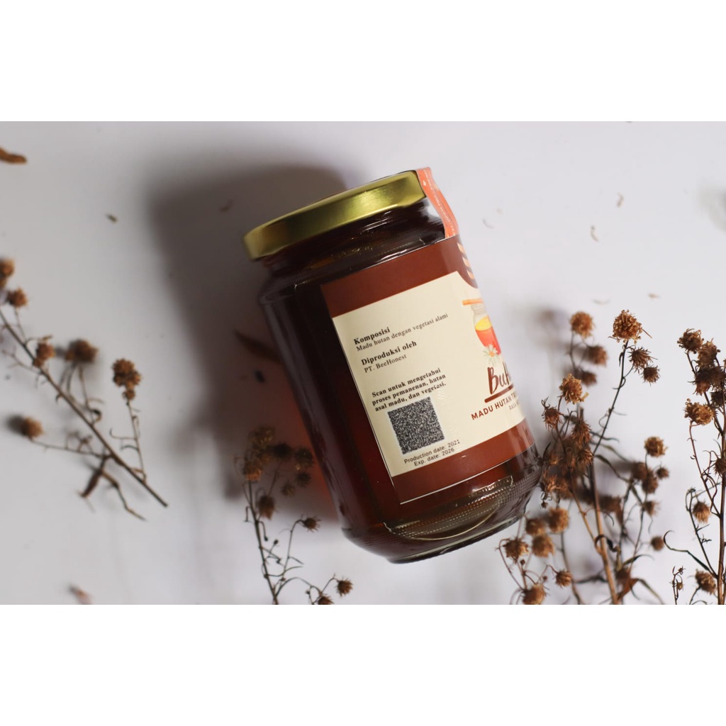 Madu BeeHonest 300ml Jar Kaca Raw Honey / Madu Hutan Liar