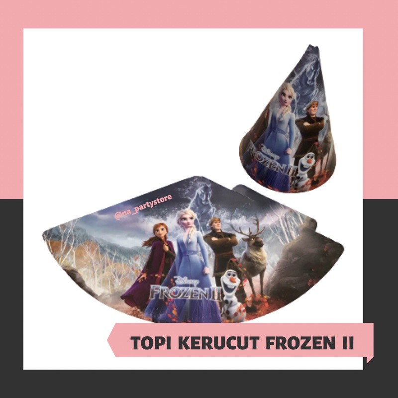 [TERMURAH ISI 10PCS] TOPI ULTAH KERUCUT FROZEN II // TOPI ULTAH FROZEN // TOPI FROZEN
