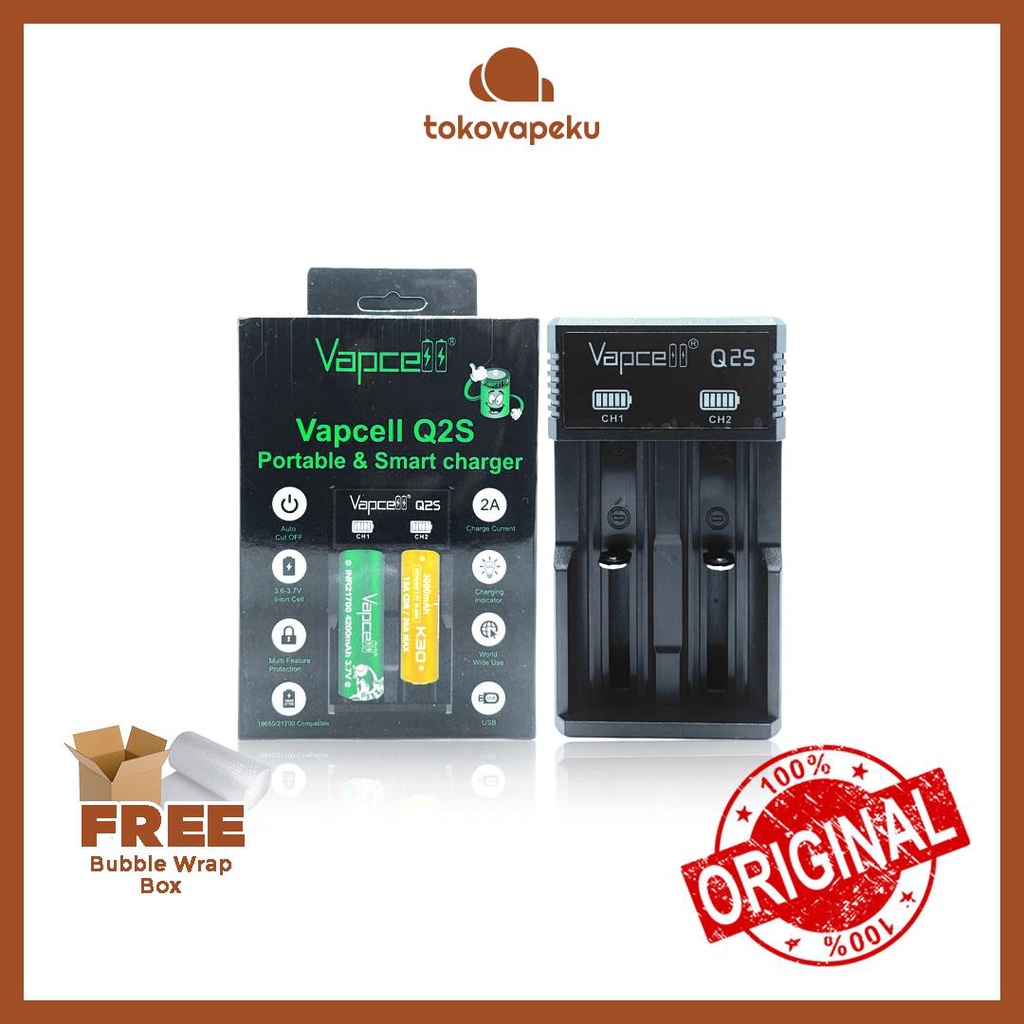 VAPCELL Q2S C CHARGER 2 SLOT CHARGER TYPE C VAPCELL by VAPCELL