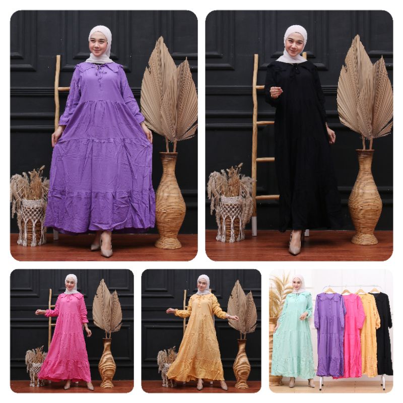 (BISA COD) TERBARU GAMIS RAYON POLOS GAMIS RAYON PREMIUM TEBAL DAN ADEM / GAMIS TWILL RAYON POLOS