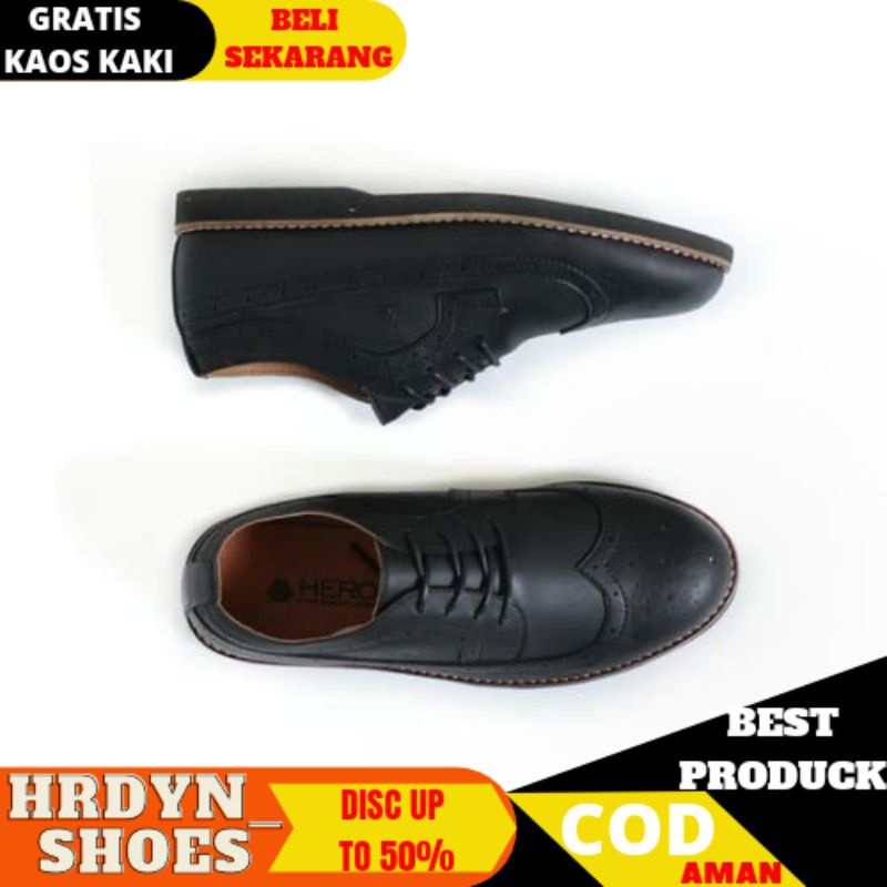 BIG PROMO SepatuFormal Pantofel pria Resmi Formal Hitam Kuliah Kondangan Kerja PNS Guru CY4008